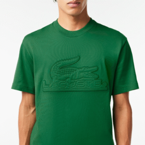 Green Puff Print Lacoste Replica T-Shirt Front View